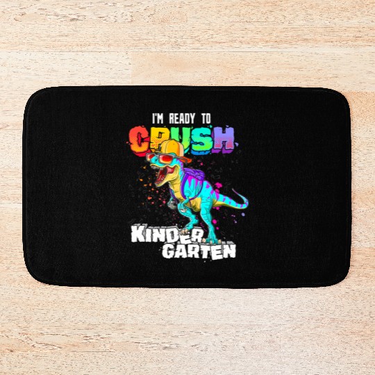 Ready To Crush Kindergarten T Rex Dinosaur Back to Bath Mats