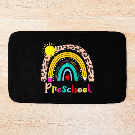 Team Preschool Squad Back To School Rainbow Teache Bath Mats