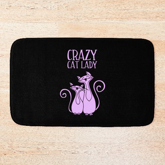 Crazy Cat Lady For Cat Purple Bath Mats