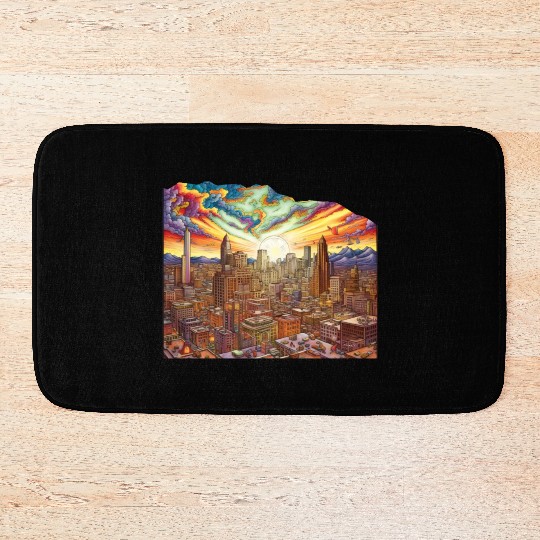 "Phoenix 3D Radiance A Limited Edition Cityscape Bath Mats