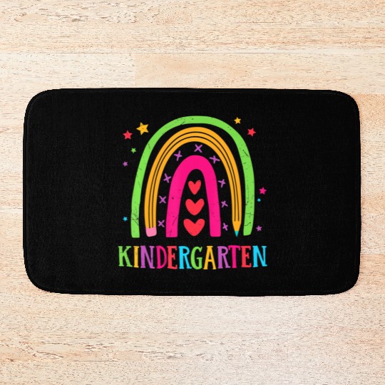 Kindergarten Rainbow Teacher Student Back To Schoo Bath Mats
