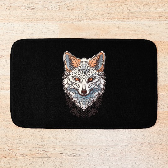 Tribal Fox Design Bath Mats