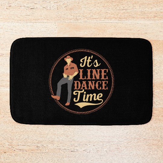 It's Line Dance Time Country Music Western Bath Mats