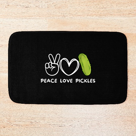 Peace Love Pickles Retro Pickles Lover Food Lover Bath Mats
