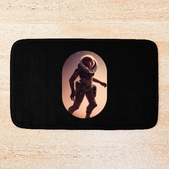 Astronaut Monkey Discovering Planet Mars 1 1 Bath Mats