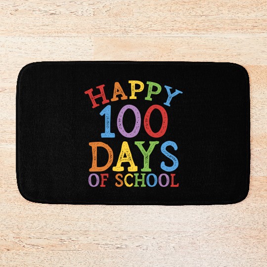 Happy 100 Days Of School 100Th Day Rainbow Bath Mats