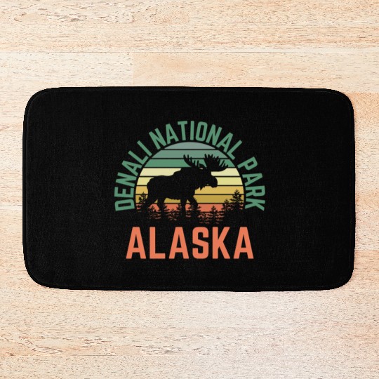 Denali National Park Alaska Moose Hiking Nature Bath Mats