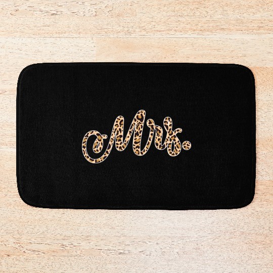 Bride Groom Mrs Leopard Print Wedding Bath Mats
