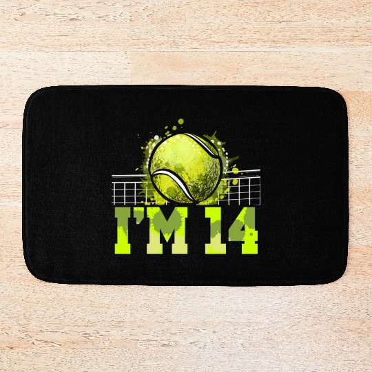 I'm 14 Racket Sports Tennis Player Teen 14th Bath Mats