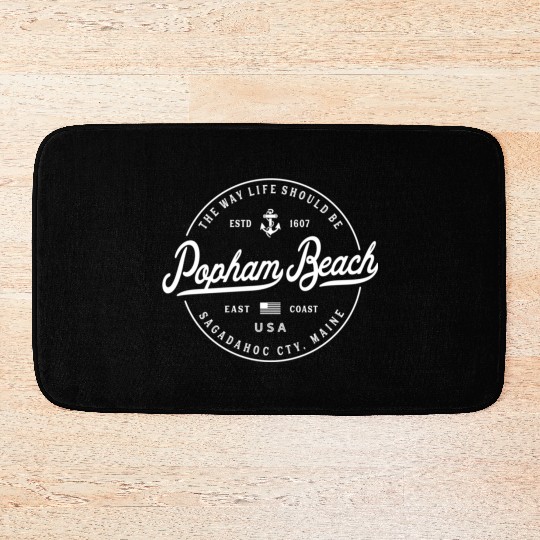 Nautical Anchor Popham Beach Maine Travel Vacation Bath Mats