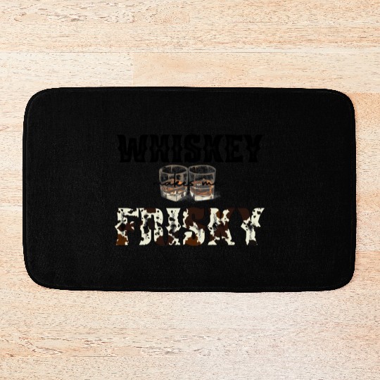Country Western Leopard Whiskey Makes Me Frisky Bath Mats