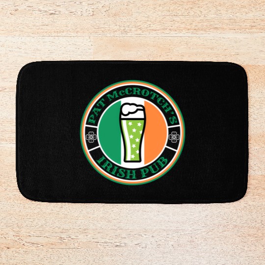 Pat Mccrotch'S Irish Pub Green Beer St Patric Day Bath Mats