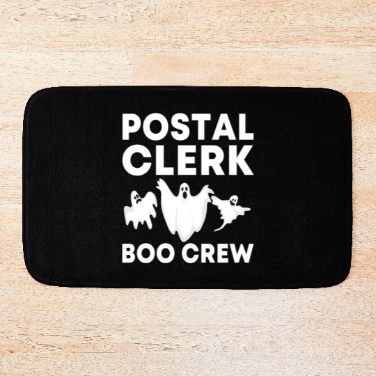 Funny Postal Clerk Boo Crew Spooky Halloween Bath Mats