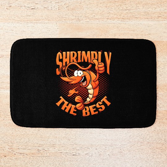 Shrimply The Best Aquarist Shrimp Farmer Bath Mats