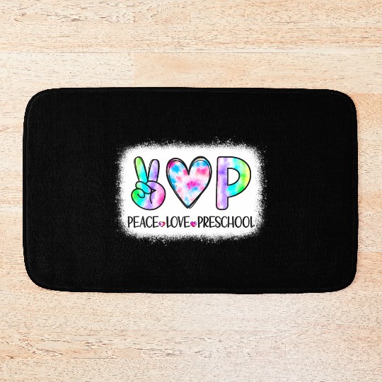 Peace Love Preschool Squad Back To School Teacher Bath Mats