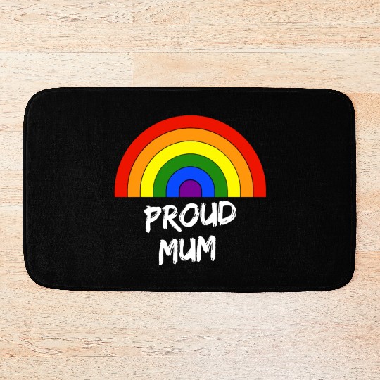 Proud LGBT Mum Love Fun Mothers Day Gay Pride Mont Bath Mats