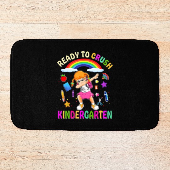 Ready To Crush Kindergarten Cute Dabbing Girl Back Bath Mats