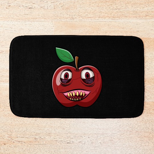 Scary Red Apple Fruit Zombie Bath Mats