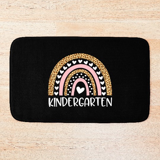 Kindergarten Teacher Leopard Rainbow Teacher Back Bath Mats