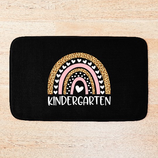 Kindergarten Teacher Leopard Rainbow Teacher Back Bath Mats