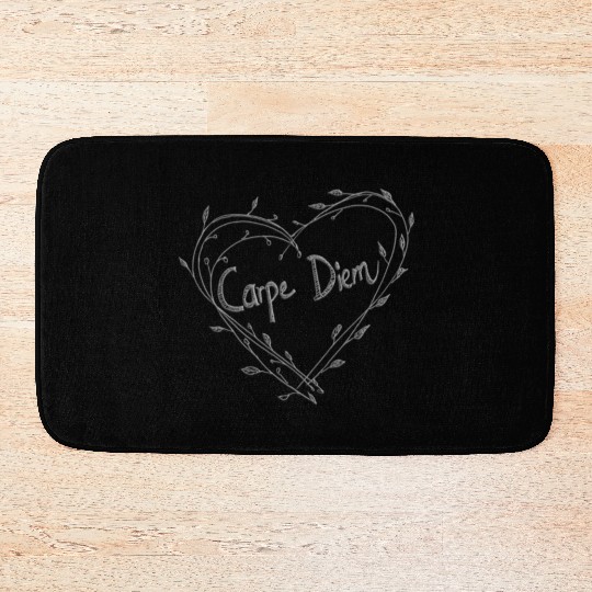 Carpe Diem Quote Heart Twigs Bath Mats
