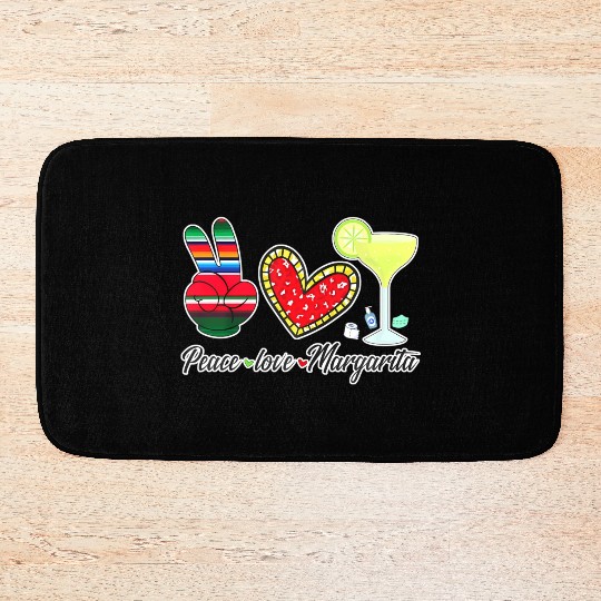 Peace Love Margarita for Plus Size Bath Mats