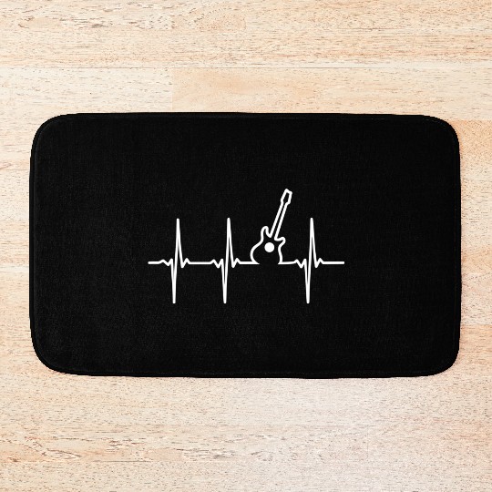 Guitar Heartbeat Instrument Bath Mats