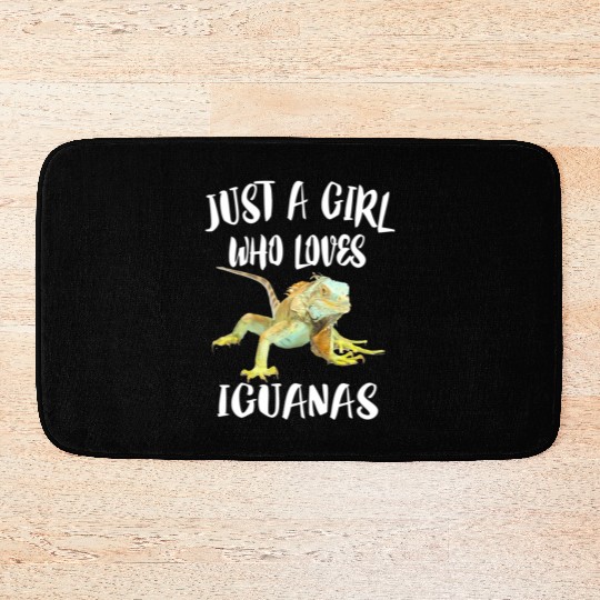 Just A Girl Who Loves Iguanas Reptile Pet Lover Bath Mats