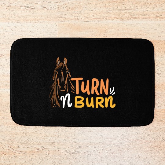 Equestrian Fun Barrel Racing Turn N Burn Bath Mats