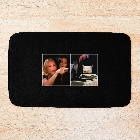 Yelling At A Cat Meme Bath Mats