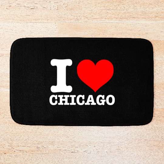 Chicago - I Heart Chicago - I Love Chicago Bath Mats