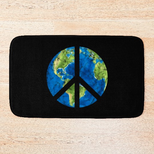 Peace On Earth World Peace Sign Bath Mats