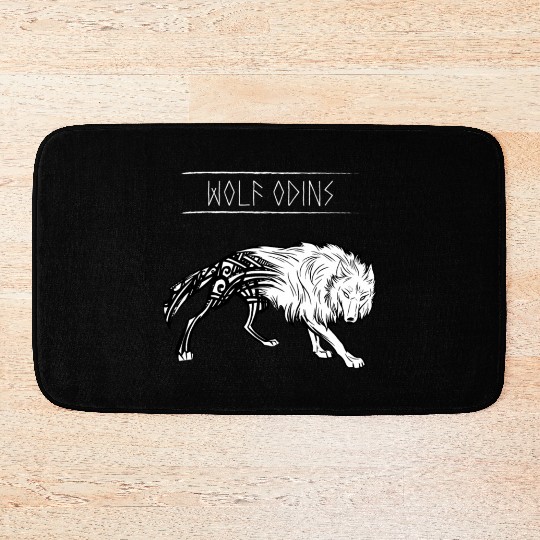 Freki Geri Wolf Odin Wotan Nordic God Valhalla Bath Mats