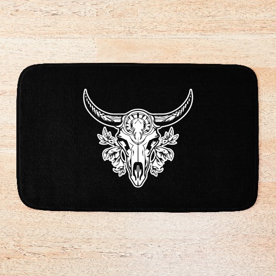 Cow Skull Boho Bath Mats