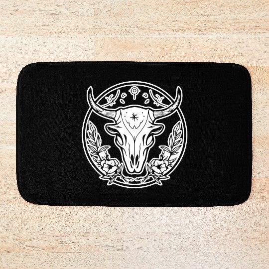 Cow Skull Boho Bath Mats