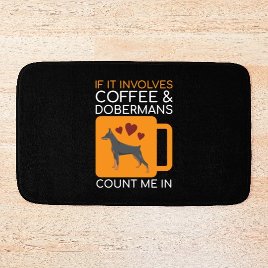 Coffee Doberman Lover Bath Mats