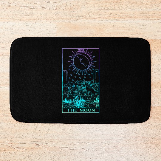 The Moon Tarot Card Rider Waite Witchy Bath Mats