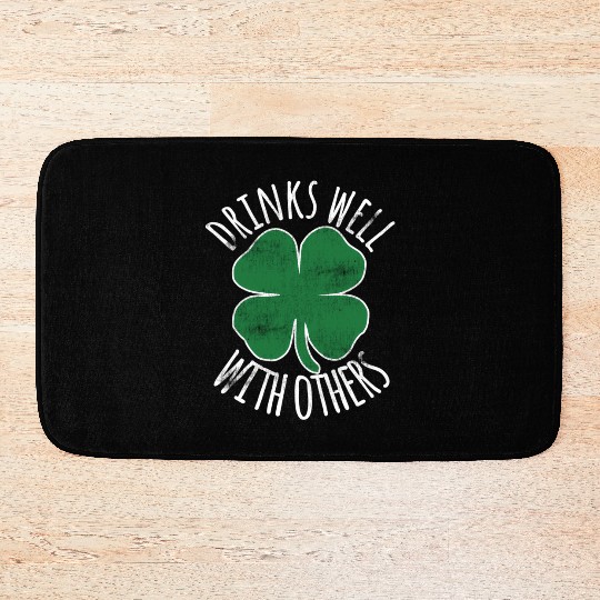 Drin Well With Others St Patrick'S Day Drunk Beer Bath Mats