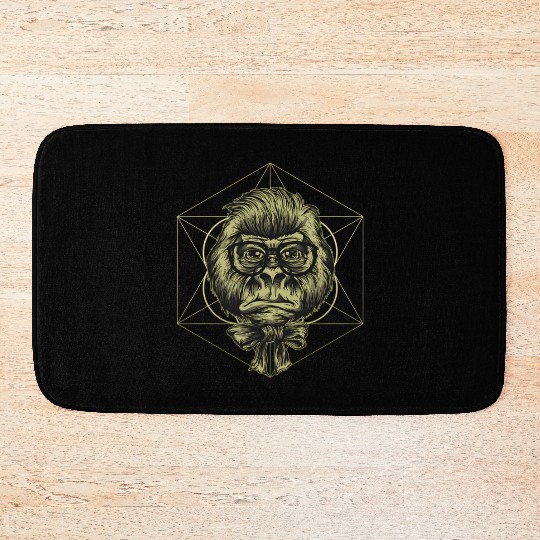 Monkey Nerd Science Hipster Animal Africa Hippies Bath Mats
