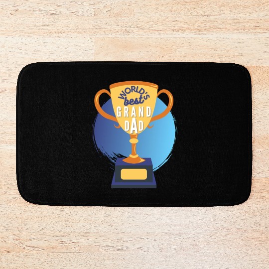 World s Best Grandad Trophy Bath Mats