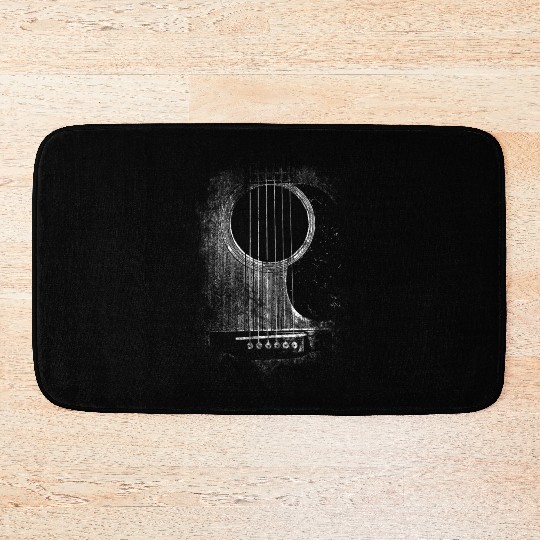 Acoustic Guitar Player Six String Rock Roll Bath Mats