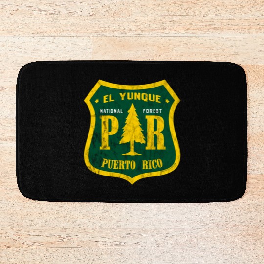 El Yunque National Forest Puerto Rico Shield Look Bath Mats
