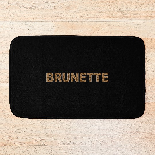 Brunette Leopard Print Bold Text Bath Mats