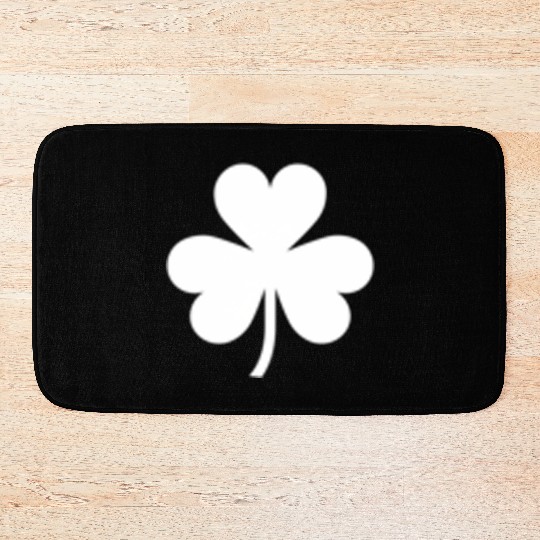 Saint Patric Day Left Chest White Clover Bath Mats
