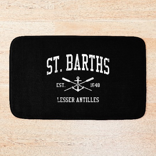 St Barths Crossed Oars Boat Anchor Sports Bath Mats