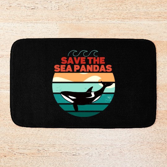Rescue Killer Whale Orcas Save The Sea Pandas Bath Mats
