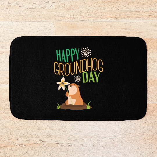 Groundhog Day 2021 Happy Ground Hog Bath Mats