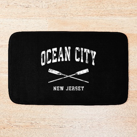 Ocean City New Jersey Nautical Crossed Oars Bath Mats