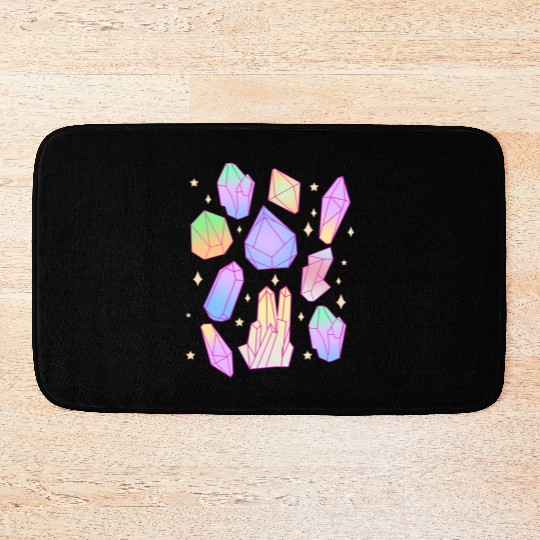 Pastel Goth Magical Crystal Waterfall Kawaii Goth Bath Mats
