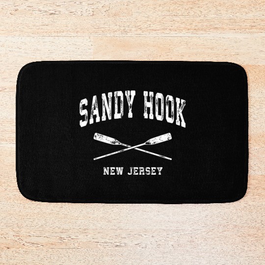 Sandy Hook New Jersey Nautical Crossed Oars Bath Mats